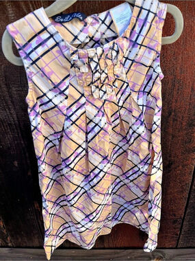 S&L Vita Plaid Sleeveless Dress in Pink & Purple Size 4T